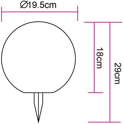 Globo - LED napelemes lámpa 20xLED/0,06W/3,2V átmérő 19,5 cm IP44 600 mAh