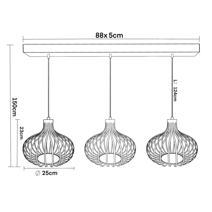 Globo - Kábeles csillár 3xE27/40W/230V bézs