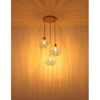 Globo - Drótköteles csillár 3xE27/40W/230V bézs