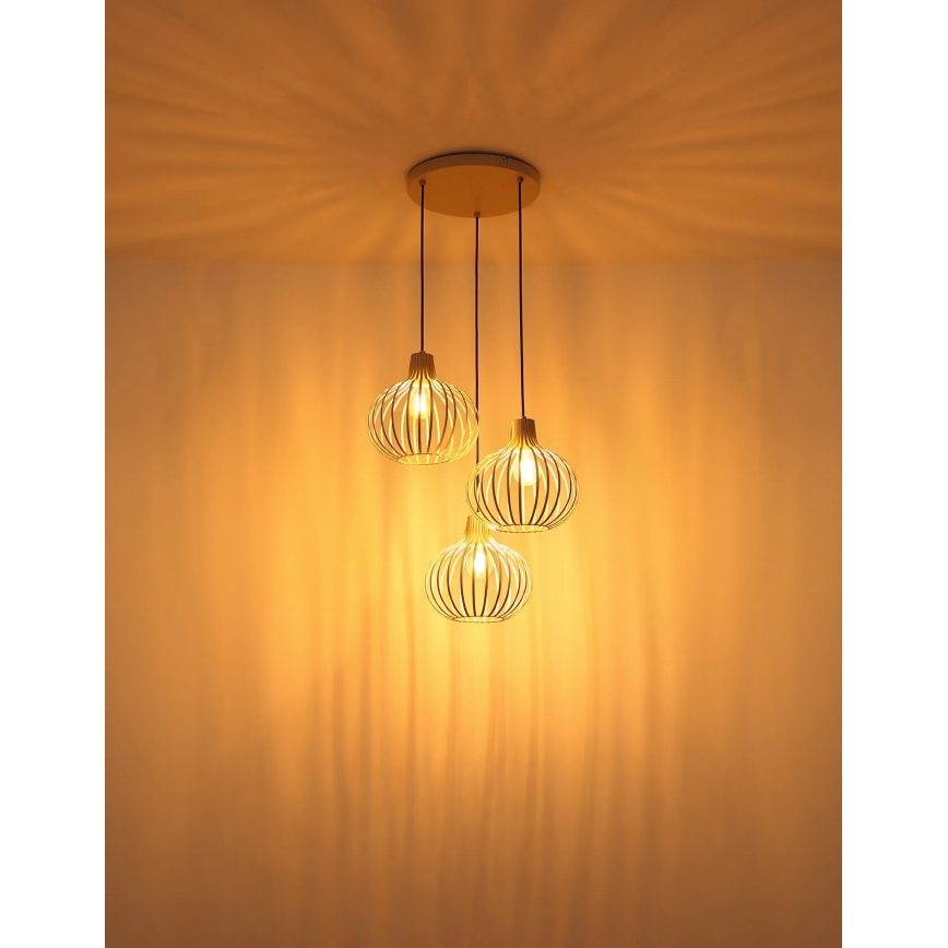 Globo - Drótköteles csillár 3xE27/40W/230V bézs