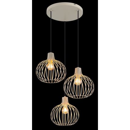 Globo - Drótköteles csillár 3xE27/40W/230V bézs