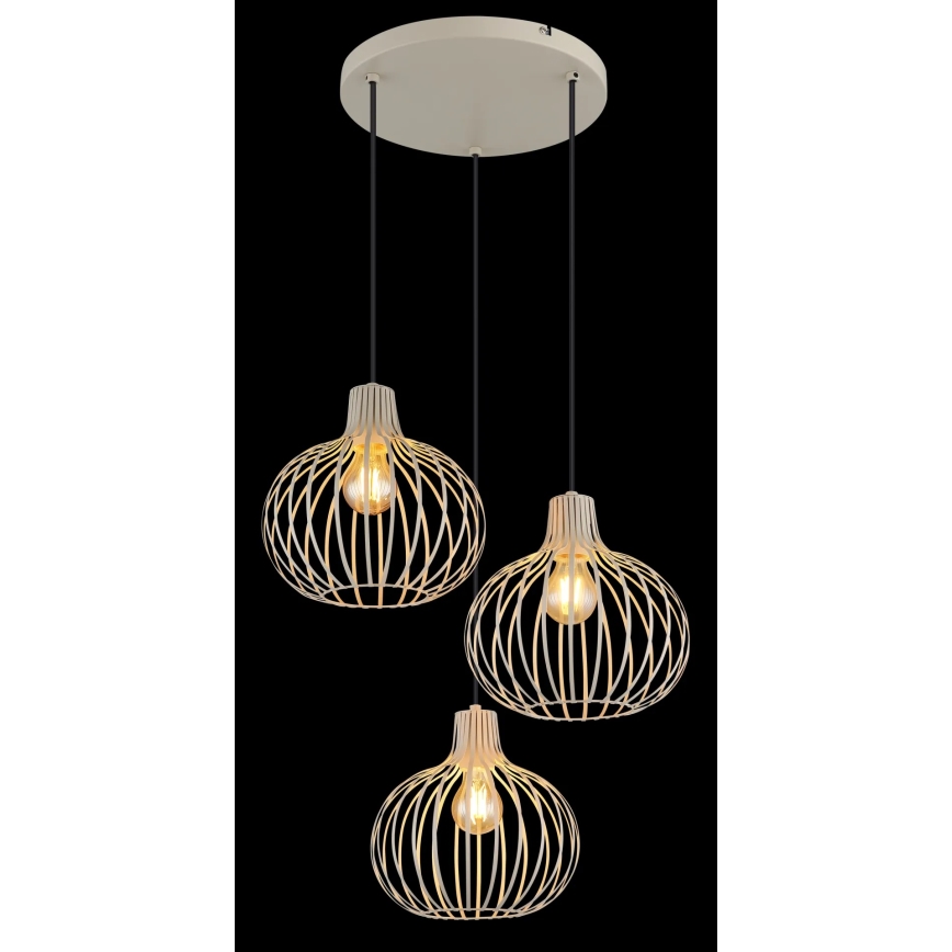 Globo - Drótköteles csillár 3xE27/40W/230V bézs