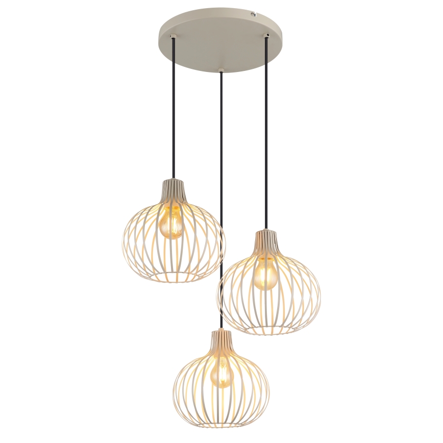 Globo - Drótköteles csillár 3xE27/40W/230V bézs
