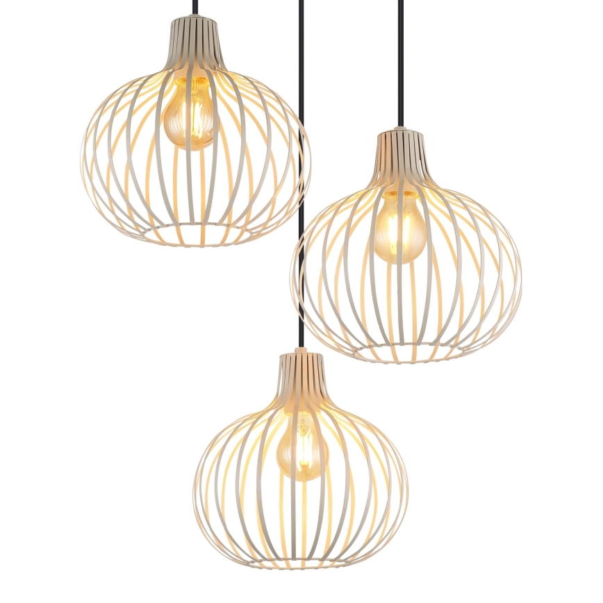 Globo - Drótköteles csillár 3xE27/40W/230V bézs