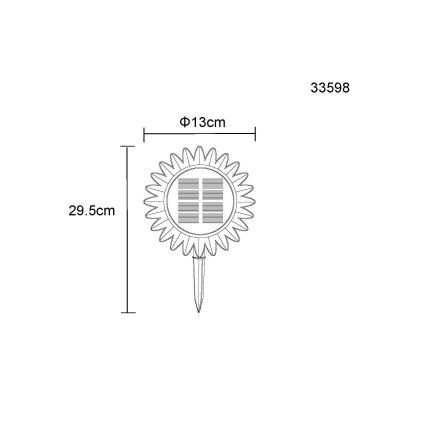 Globo - LED napelemes lámpa LED/0,06W/3V napraforgó IP44 800 mAh