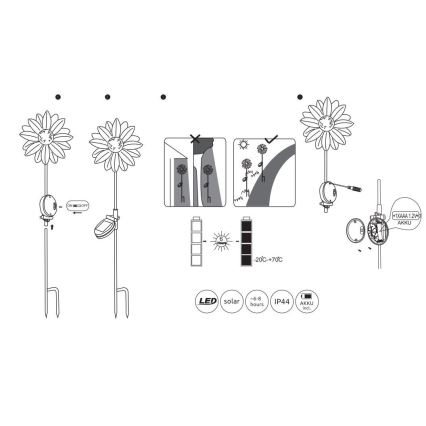 Globo - LED Napelemes lámpa LED/0,06W/3V IP44