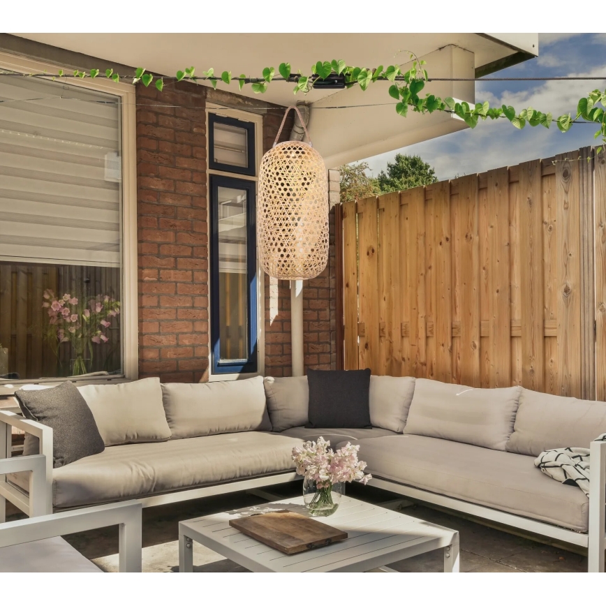 Globo - LED napelemes lámpa LED/0,06W/3V bambusz IP44 600 mAh