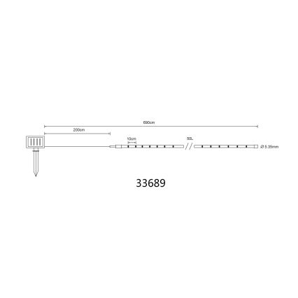 Globo - LED napelemes fényfüzér LED/1,2V IP44 4,9 m 600 mAh