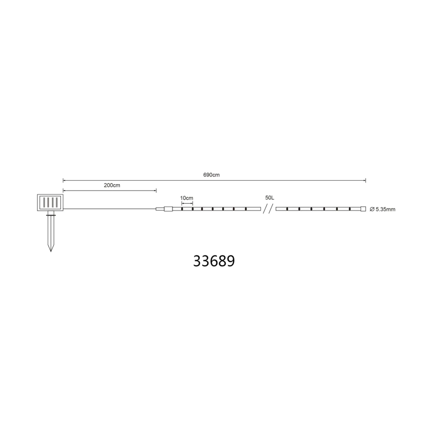 Globo - LED napelemes fényfüzér LED/1,2V IP44 4,9 m 600 mAh