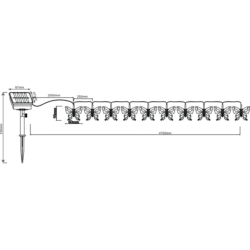 Globo - LED RGB Dekoratív lánc 10xLED/0,06W/3,2V 470 cm IP44