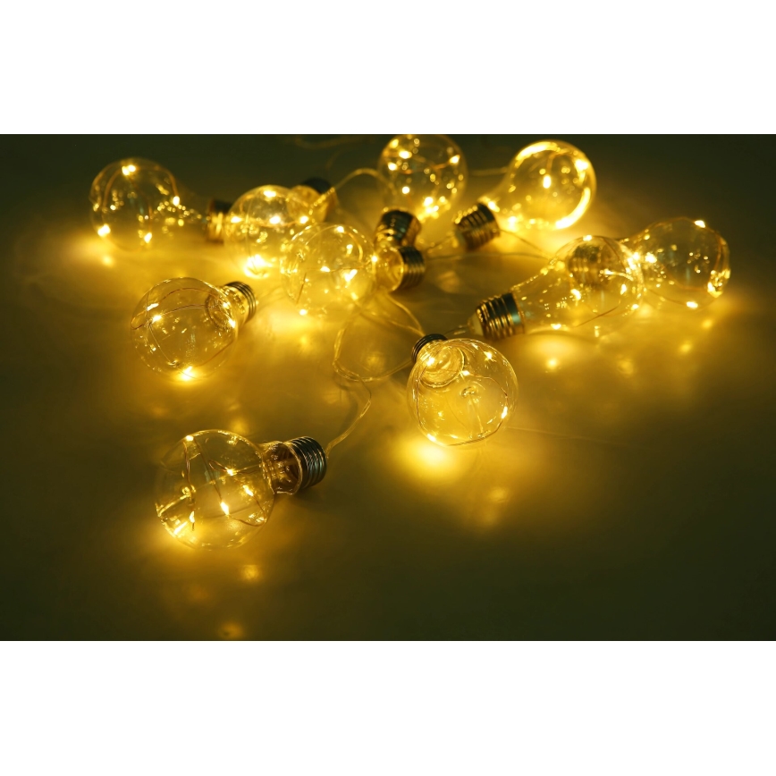Globo - LED Napelemes fényfüzér 10xLED/0,06W/3,2V 380 cm IP44 600 mAh