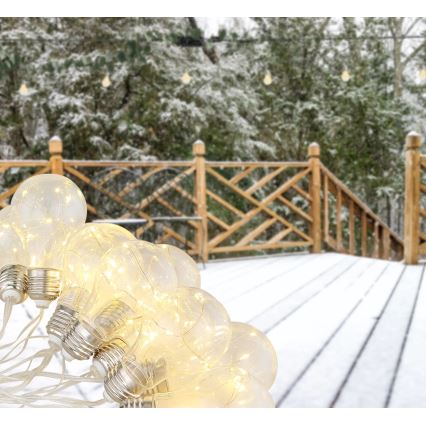 Globo - LED Napelemes fényfüzér 10xLED/0,06W/3,2V 380 cm IP44 600 mAh