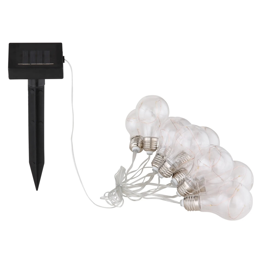 Globo - LED Napelemes fényfüzér 10xLED/0,06W/3,2V 380 cm IP44 600 mAh