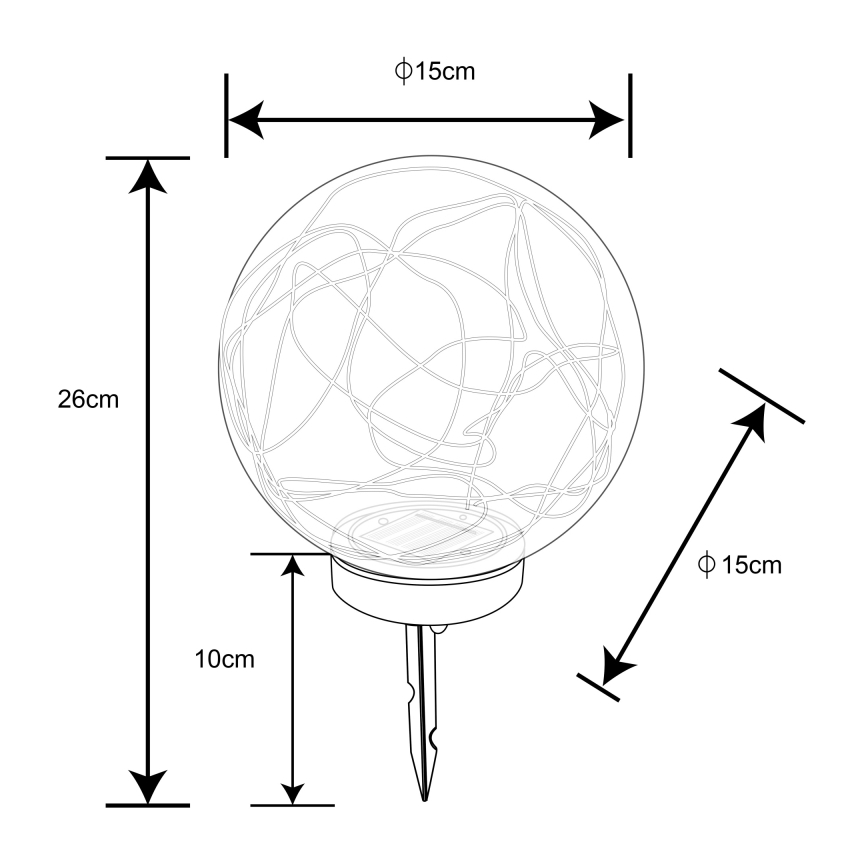 Globo - LED napelemes lámpa 20xLED/0,06W/1,2V átm. 15 cm IP44 600 mAh