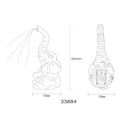Globo - LED napelemes dekoráció 20xLED/0,02W/3V IP44 300 mAh elefánt