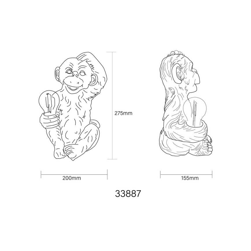 Globo - LED Napelemes dekoráció LED/0,02W/3V IP44 majom