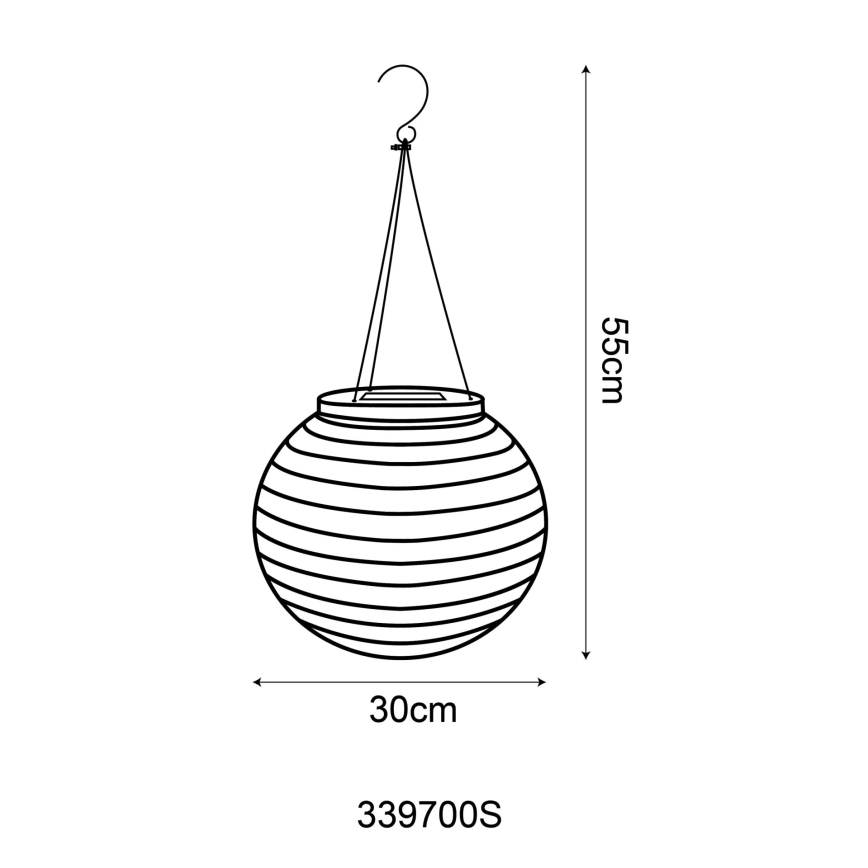 Globo - LED függesztett napelemes lámpa LED/0,5W/3V IP44 300 mAh bézs
