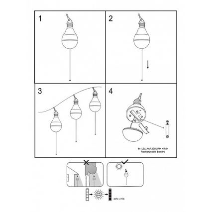 Globo - LED napelemes világítás LED/0,06W/3,2V IP44
