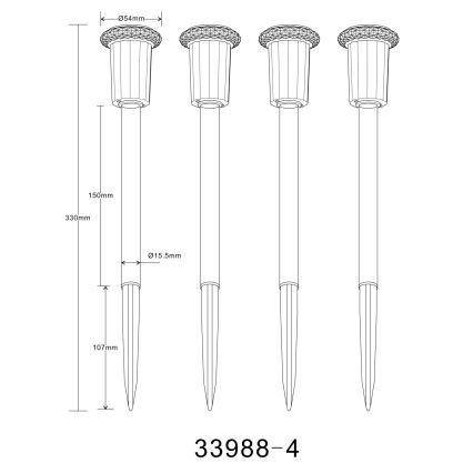 Globo - 4 db-os készlet LED napelemes lámpa LED/0,06W/1,2V IP44 100 mAh