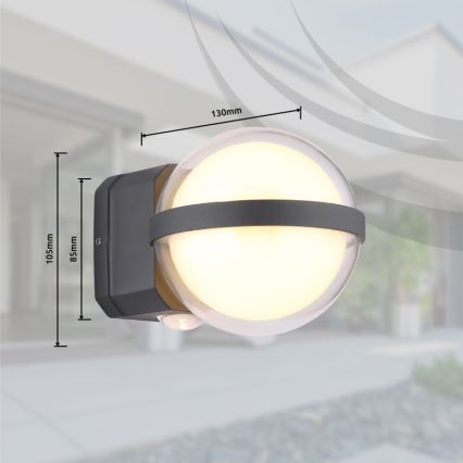 Globo - LED Kültéri fali lámpa LED/12W/230V IP54 fekete