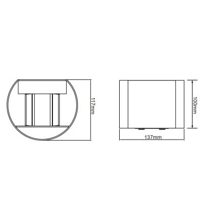 Globo - LED kültéri fali lámpa 2xLED/3W/230V IP54