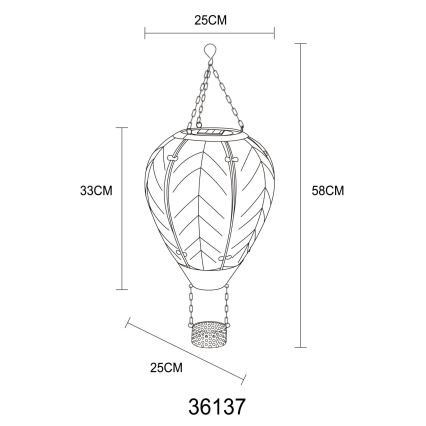 Globo - LED Függesztett napelemes dekoráció 24xLED/0,2W/3V IP44 Repülő léggömb