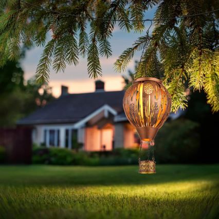 Globo - LED függesztett napelemes dekoráció 12xLED/0,02W/3V IP44 300 mAh repülő léggömb