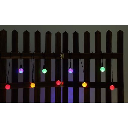 Globo - LED RGB Napelemes lánc 20xLED/0,06W/3V 770 cm IP44