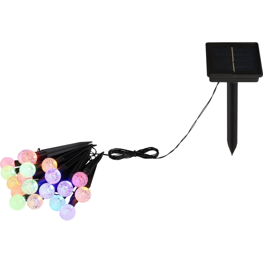 Globo - LED RGB Napelemes lánc 20xLED/0,06W/3V 770 cm IP44