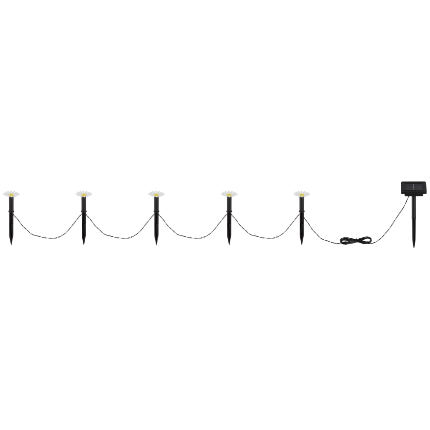 Globo - LED napelemes fényfüzér 5xLED/3V IP44 300 mAh 2,2 m, virágokkal
