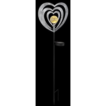 Globo - LED napelemes lámpa LED/3V IP44 300 mAh ezüst szív