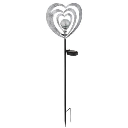 Globo - LED napelemes lámpa LED/3V IP44 300 mAh ezüst szív