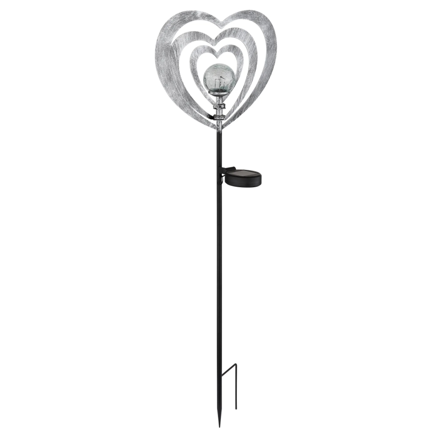Globo - LED napelemes lámpa LED/3V IP44 300 mAh ezüst szív