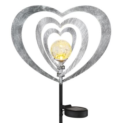Globo - LED napelemes lámpa LED/3V IP44 300 mAh ezüst szív