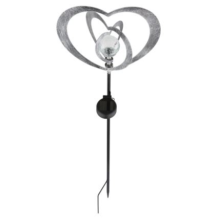 Globo - LED napelemes lámpa LED/3V IP44 300 mAh ezüst szív