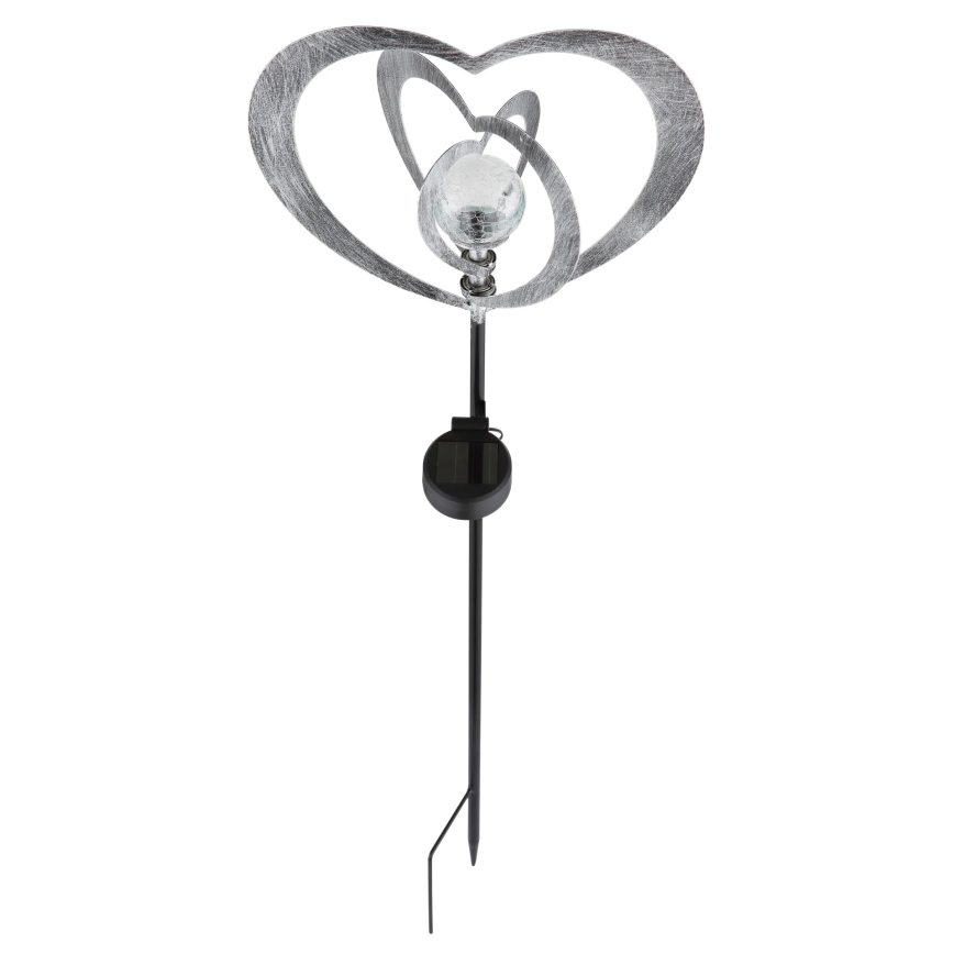 Globo - LED napelemes lámpa LED/3V IP44 300 mAh ezüst szív