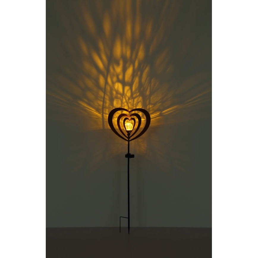 Globo - LED napelemes lámpa LED/3V IP44 300 mAh rozsdaszínű szív