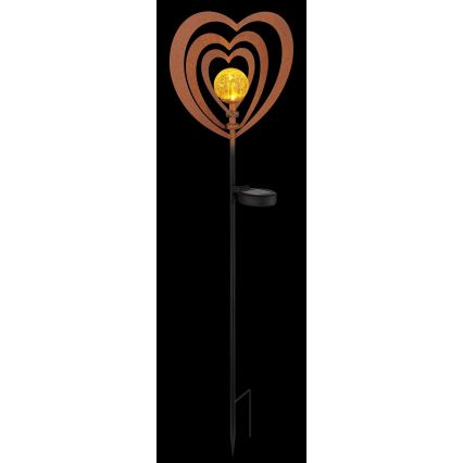 Globo - LED napelemes lámpa LED/3V IP44 300 mAh rozsdaszínű szív