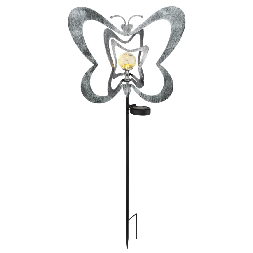 Globo - LED napelemes lámpa LED/3V IP44 300 mAh ezüstszínű pillangó