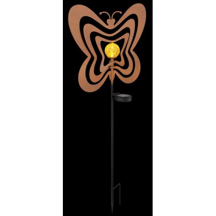 Globo - LED napelemes lámpa LED/3V IP44 300 mAh rozsdaszínű pillangó