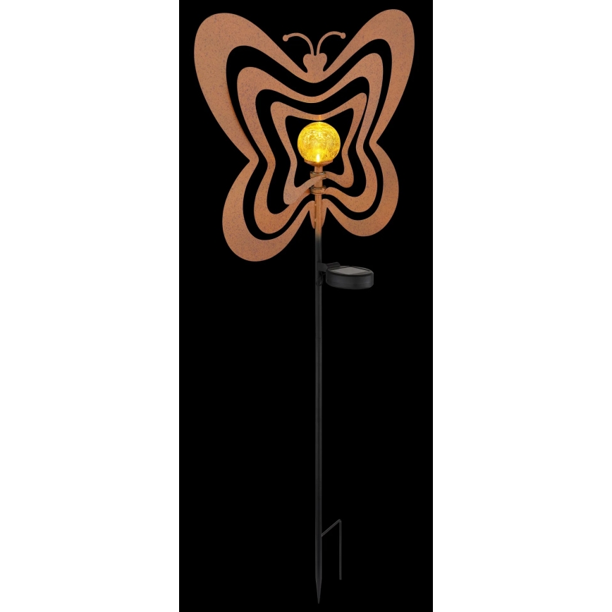 Globo - LED napelemes lámpa LED/3V IP44 300 mAh rozsdaszínű pillangó