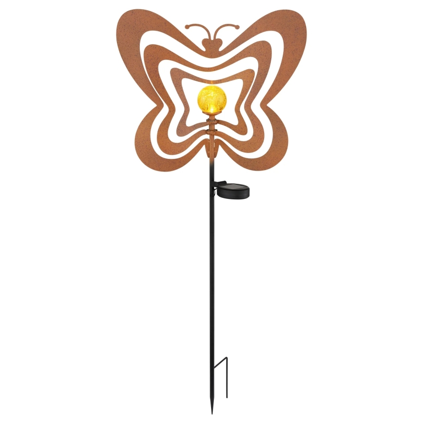 Globo - LED napelemes lámpa LED/3V IP44 300 mAh rozsdaszínű pillangó