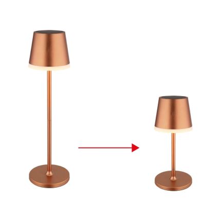 Globo - LED Napelemes lámpa LED/0,6W/3V 3000K IP44 réz