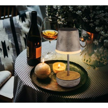 Globo - LED napelemes lámpa 10xLED/0,06W/3V IP44 800 mAh szürke