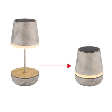 Globo - LED napelemes lámpa 10xLED/0,06W/3V IP44 800 mAh szürke