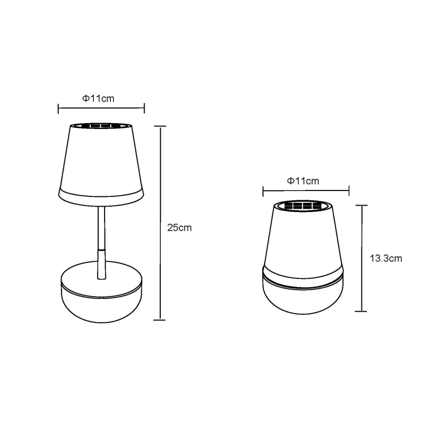 Globo - LED napelemes lámpa 10xLED/0,06W/3V IP44 800 mAh szürke