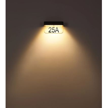 Globo - Napelemes LED házszám LED/6W/3,7V IP54 1800 mAh