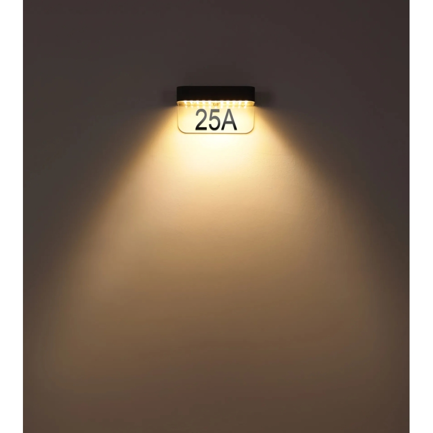 Globo - Napelemes LED házszám LED/6W/3,7V IP54 1800 mAh