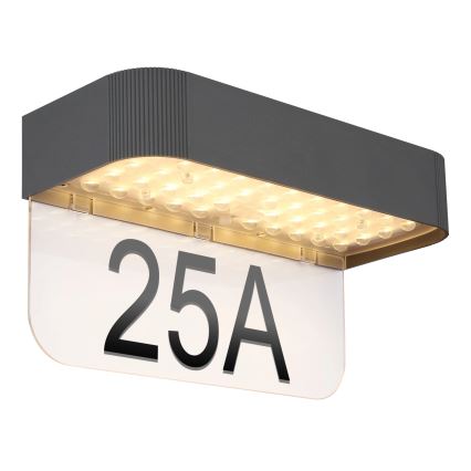 Globo - Napelemes LED házszám LED/6W/3,7V IP54 1800 mAh