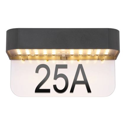 Globo - Napelemes LED házszám LED/6W/3,7V IP54 1800 mAh